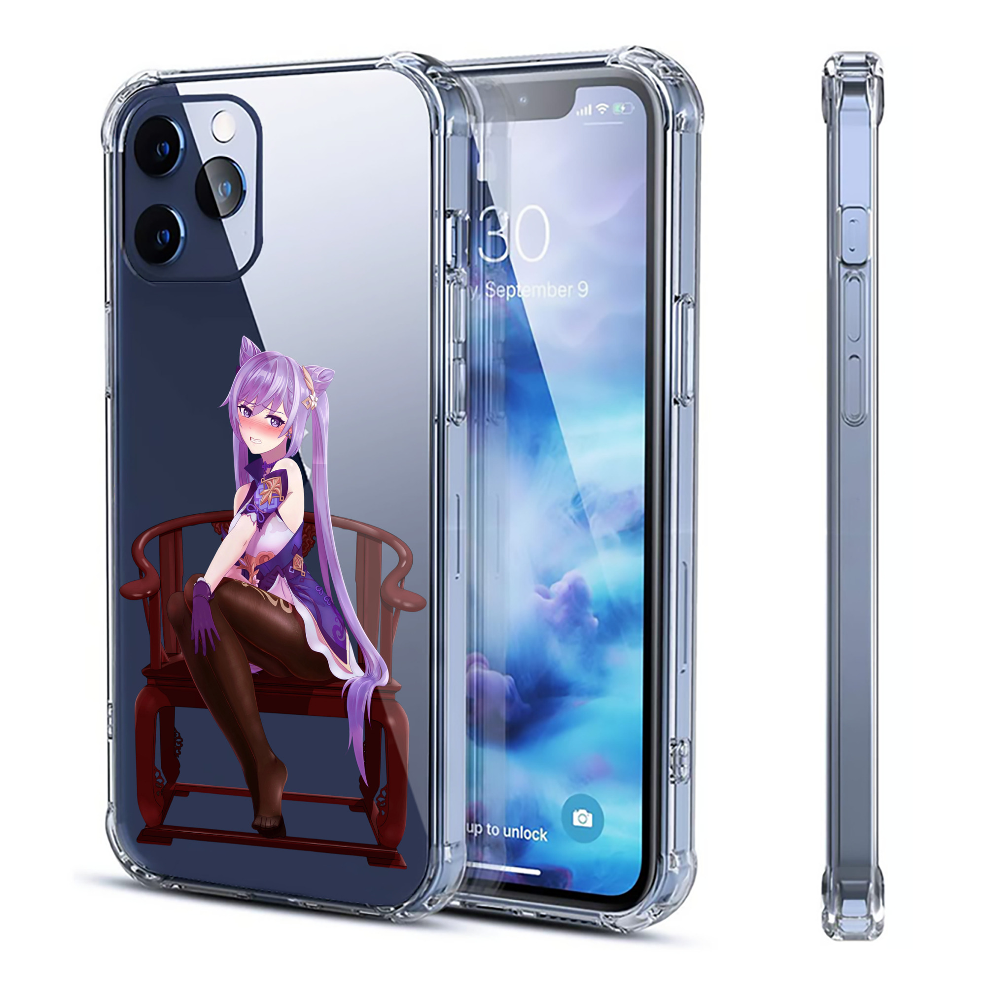 げんし神 刻晴 こくせい genshin Kokusei 【iPhone 12シリーズ対応】透明スマホケース（クリアソフトケース）